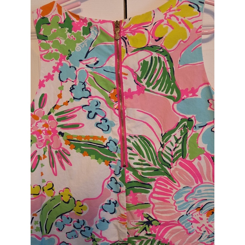 Lilly Pulitzer Girls L 10/12 Nosey Posey Floral Shift Dress Lined Fairy Coquette - Picture 5 of 12